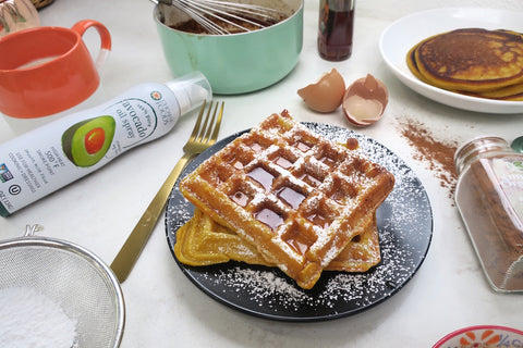Easy Pumpkin Waffles Recipe with Pumpkin Spice Syrup