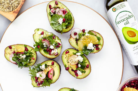 Winter Greens and Citrus Stuffed Avocados