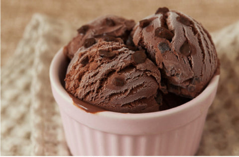 Chocolate Peanut Butter Coconut Ice Cream with Chia Seeds