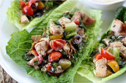 Grilled Chicken & Romaine Caesar Wraps