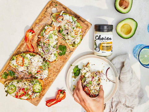 Open-Faced Chicken Salad Avocado Toast Recipe