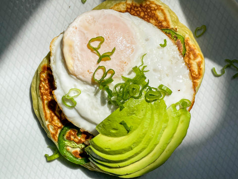 Spicy & Savory Avocado Pancakes