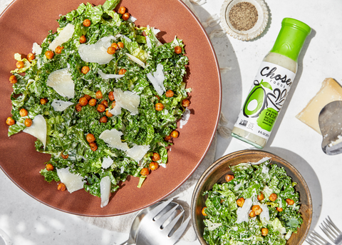 Caesar Salad with Garbanzo Croutons