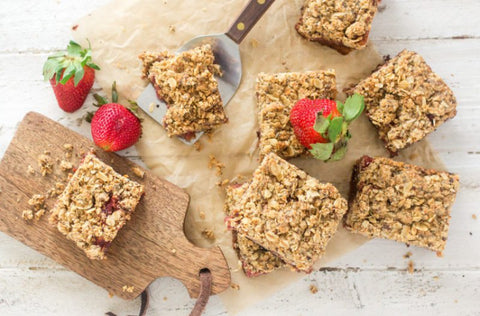 Strawberry Oatmeal Crumble Bars