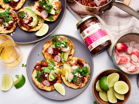Guajillo-Pasilla Chili Chicken Street Tacos