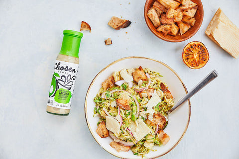 Warm Brussels Sprouts Caesar Salad