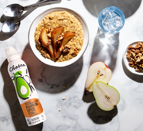 Pumpkin Spice-Roasted Pear Overnight Oats