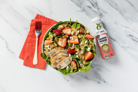 Strawberry Spinach Salad Recipe With Chosen Foods Strawberry Pistachio Dressing