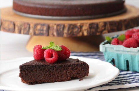 Cocoa Almond Cake with Cacao Nib Avocado Oil