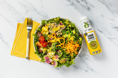 Sunshine Quinoa Salad With Lemon Garlic Dressing