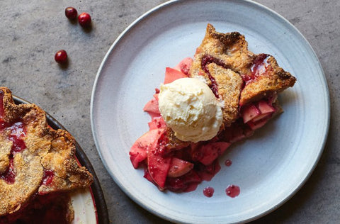 Cranberry Chia Apple Pie with Avocado Oil Rye Crust