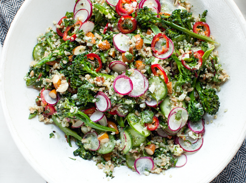 Evergreen Farro and Quinoa Broccolini Salad Recipe