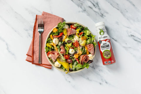 Antipasto Salad Recipe With Chosen Foods Zesty Italian Dressing