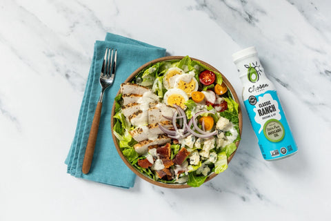 Loaded Cobb Salad Recipe With Chosen Foods Classic Ranch Dressing