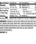 Burger Sauce made with 100% Pure Avocado Oil - Nutrition Facts Label
