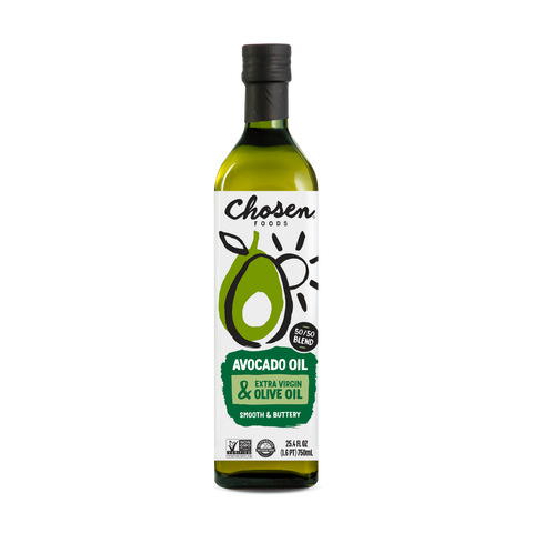 50/50 Blend 100% Pure Avocado + Extra Virgin Olive Oil 750ml Bottle - View Front Bottle
