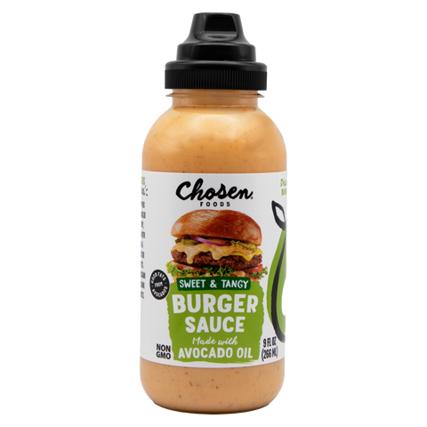 Burger Sauce made with 100% Pure Avocado Oil - View Front Bottle