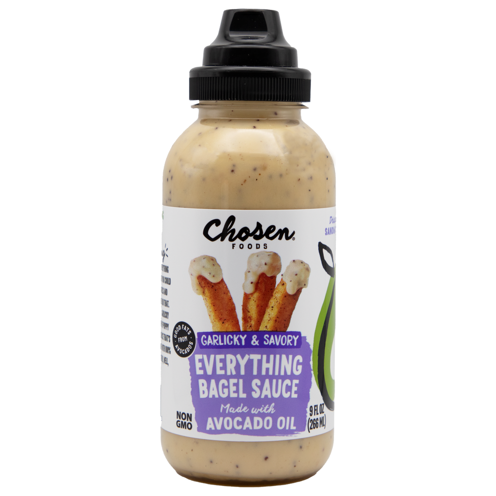Dip & Drizzle Sauces made with 100% Pure Avocado Oil Variety Pack -  View Everything Bagel Sauce Front Bottle