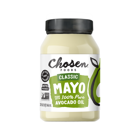 Classic Avocado Oil Mayo 32oz BPA-Free PET Jar - View Front Jar