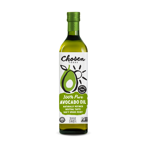 100% Pure Avocado Oil 1Lt Glass Bottle - View Front Bottle