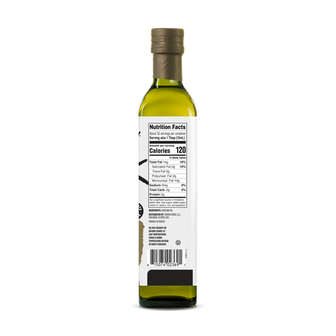 100% Pure Extra Virgin Avocado Oil 500ml Glass Bottle - View Nutrition Facts