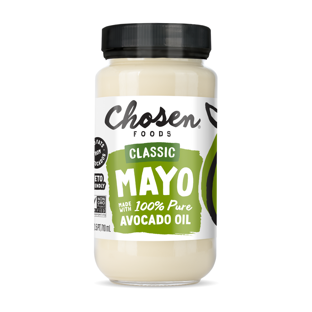 Classic Avocado Oil Mayo 24oz Glass Jar - View Front Jar