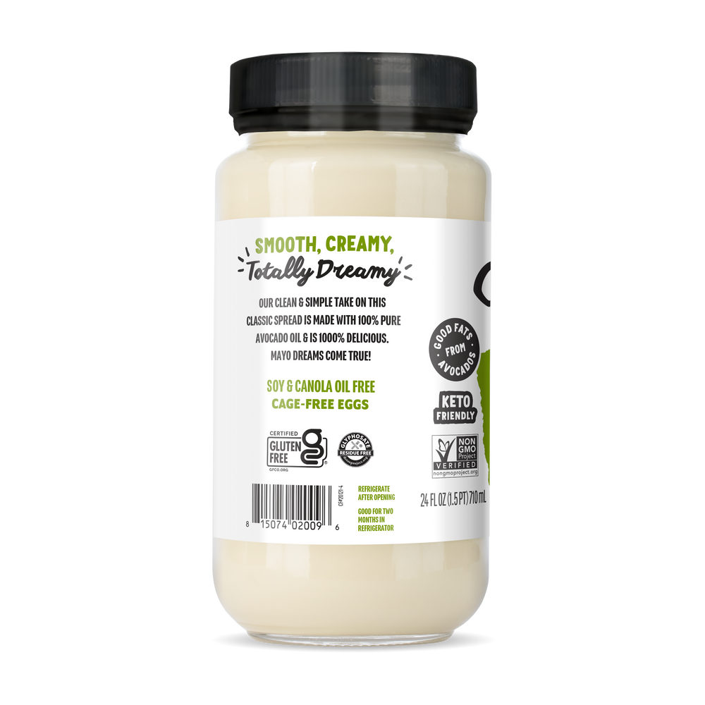 Classic Avocado Oil Mayo 24oz Glass Jar - View Features